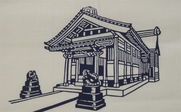 和田八幡宮　拝殿のイラスト